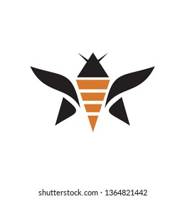 Bee icon logo design vector template