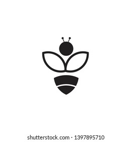 Bee icon logo design vector template