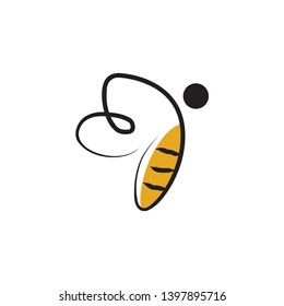 Bee icon logo design vector template