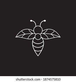 Bee icon logo design vector template