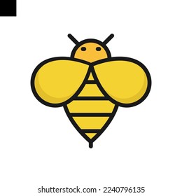 bee icon logo flat style vector