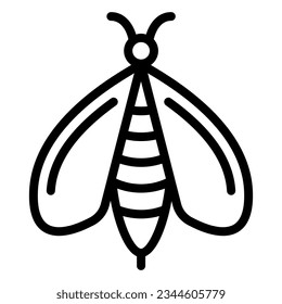 Bee icon or logo illustration black style