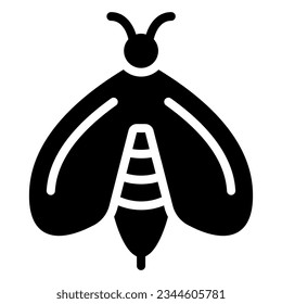 Bee icon or logo illustration black style