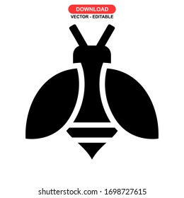 bee icon or logo isolated sign symbol vector illustration - high quality black style vector icons

