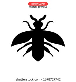 bee icon or logo isolated sign symbol vector illustration - high quality black style vector icons
