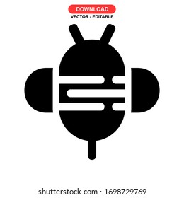bee icon or logo isolated sign symbol vector illustration - high quality black style vector icons
