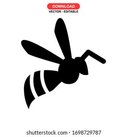 bee icon or logo isolated sign symbol vector illustration - high quality black style vector icons
