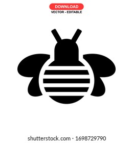 bee icon or logo isolated sign symbol vector illustration - high quality black style vector icons

