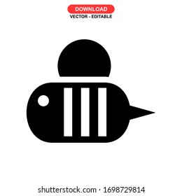 bee icon or logo isolated sign symbol vector illustration - high quality black style vector icons
