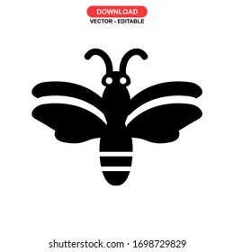 bee icon or logo isolated sign symbol vector illustration - high quality black style vector icons
