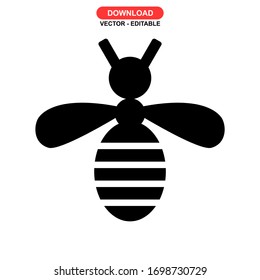 bee icon or logo isolated sign symbol vector illustration - high quality black style vector icons
