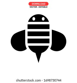 bee icon or logo isolated sign symbol vector illustration - high quality black style vector icons
