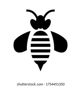 icono de abeja o logotipo símbolo de signo aislado ilustración vectorial - iconos vectoriales de estilo negro de alta calidad
