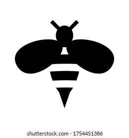 icono de abeja o logotipo símbolo de signo aislado ilustración vectorial - iconos vectoriales de estilo negro de alta calidad
