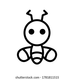 icono de abeja o logotipo símbolo de signo aislado ilustración vectorial - iconos vectoriales de estilo negro de alta calidad

