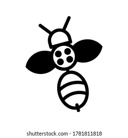 icono de abeja o logotipo símbolo de signo aislado ilustración vectorial - iconos vectoriales de estilo negro de alta calidad
