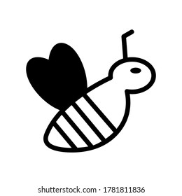 icono de abeja o logotipo símbolo de signo aislado ilustración vectorial - iconos vectoriales de estilo negro de alta calidad
