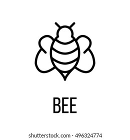 Bee icon or logo in modern line style. High quality black outline pictogram for web site design and mobile apps. Vector illustration on a white background.