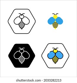 bee icon logo symbol illustration