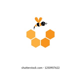 Bee icon logo template