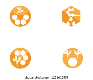 Bee icon logo template