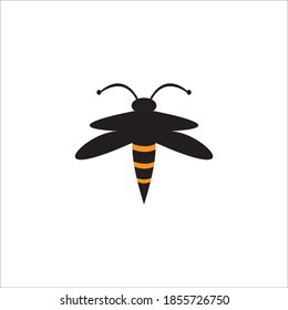 Bee icon logo, vector design illustration 