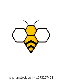 Bee icon logo vector illustration