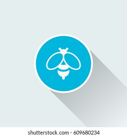 Bee icon with long shadow