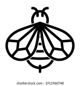 Bee icon in modern outline style design. Vector illustration isolated on white background.