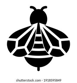 Bee icon in modern silhouette style design. Vector illustration isolated on white background.