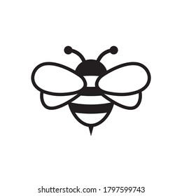 Bee icon on white background