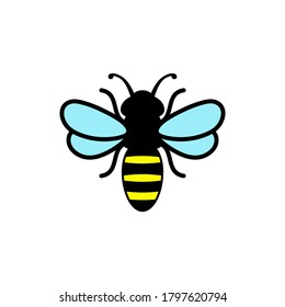 Bee icon on white background