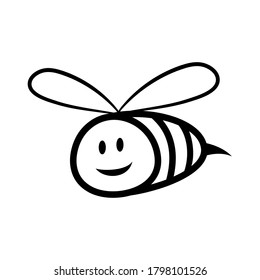 Bee icon on white background