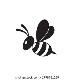 Bee icon on white background