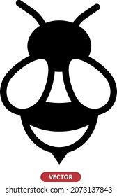 Bee icon on white background