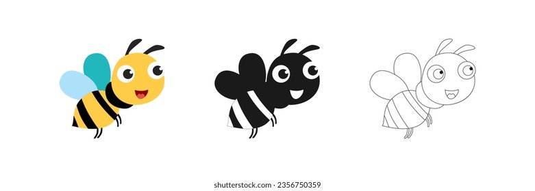 bee icon. On a white background. Vector.