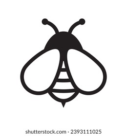 Bee icon on white background