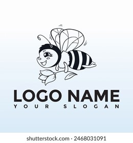 bee icon on the white background honey Bee animals logo vector