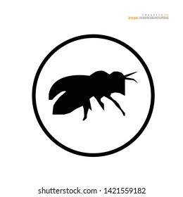 bee icon on white background.vector illustration.