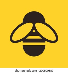 Bee icon on yellow background