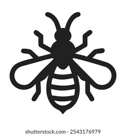 Diseño de Arte vectorial de contorno de icono de abeja sobre un fondo blanco