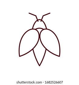 bee icon over white background, line style, vector illustration