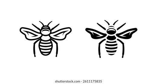 Bee icon set. for mobile concept and web design on white background