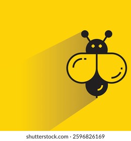 bee icon with shadow yellow background