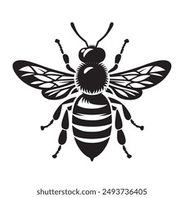 Bee icon silhouette vector illustration