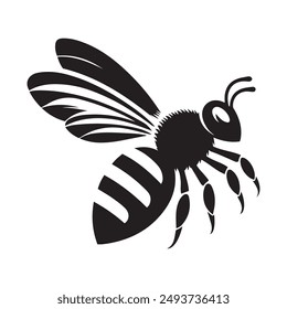 Bee icon silhouette vector illustration