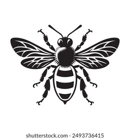 Bee icon silhouette vector illustration