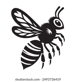 Bee icon silhouette vector illustration
