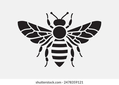 Bee icon silhouette vector style