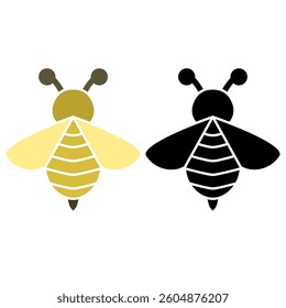 bee icon, simple flat style, illustration, logo sign symbol pictogram template, for ui or ux isolated on white for mobile app, editable
